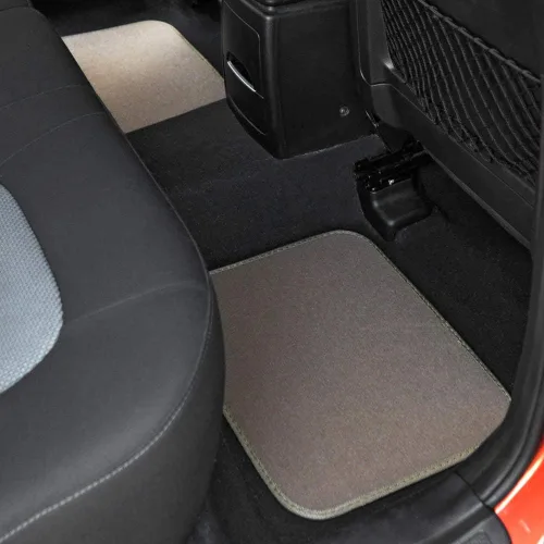 Vista 9 de BDK Alfombrillas de Piso de Alfombra Resistentes de Color Beige Delanteras y Traseras, Forros Universales para Automóvil, SUV, Camioneta y Camión