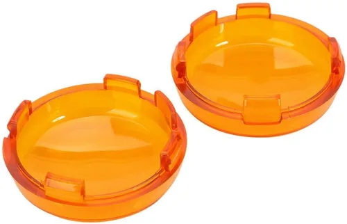 Vista 4 de Onmi cubiertas de lente ahumado turn signal para Harley-Davidson paquete de 2, Ambar
