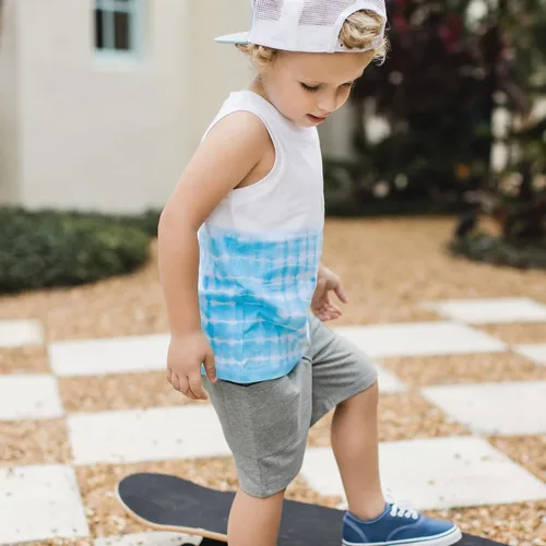 Vista 3 de Burt's Bees Baby Baby Boys' Sleeveless Tank And Tie-Up Short Set