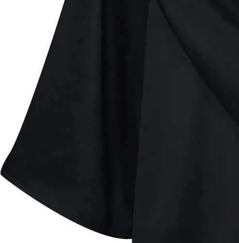 Vista 6 de XSAORO Bata mágica de mago de bruja, uniforme escolar, capa con capucha, capa de viento, disfraz de Halloween para estudiantes