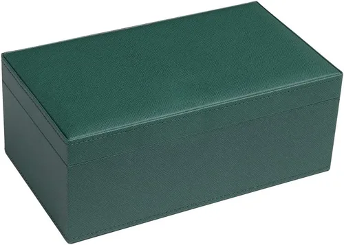 Vista 2 de Silverman & Co. Juego de dominó blanco grande Double 9 - Funda verde