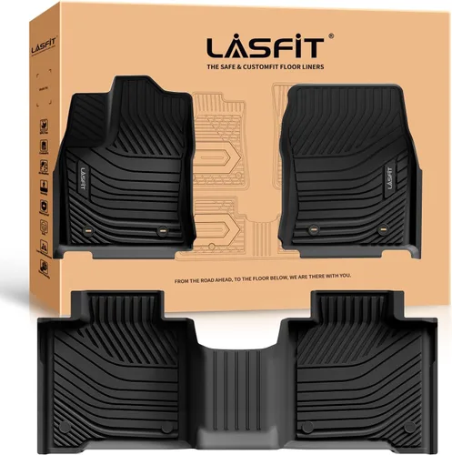 Vista 15 de LASFIT Alfombrillas de suelo para Toyota Tacoma 2024-2026 de doble cabina a gas (solo compatible con manual Tran), forros de suelo de TPE para todo