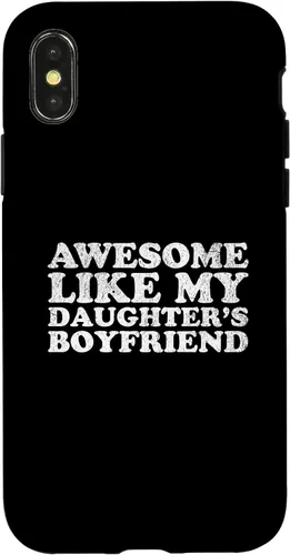 Vista 5 de Awesome Like My Two Daughters Boyfriend Funny Mom Dad Parent Case for iPhone 16