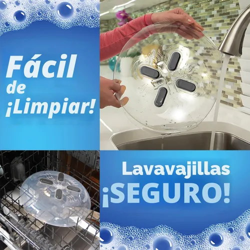 Vista 7 de HOVER COVER Cubierta magnética contra salpicaduras, tapa transparente de 12 pulgadas sin BPA, protector de placa ventilada con rejillas de Grafito