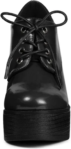 Vista 3 de Allegra K Botines de tacón alto y grueso para mujer