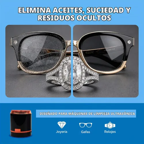 Vista 2 de iSonic solución concentrada ultrasónica para limpiar joyas/lentes., Azul, 1