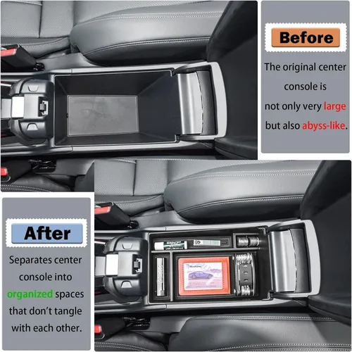Vista 4 de RUNROAD Bandeja organizadora de consola central compatible con Honda HR-V 2023 2024 2025 2026 Accesorios HRV 2023, 2024, 2025 2026, organizador