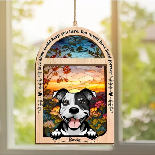 Vista 343 de LOVELYPOD Adorno de Navidad personalizado de sabueso afgano, atrapasoles con nombre, regalos de pérdida de mascotas, regalos para amantes