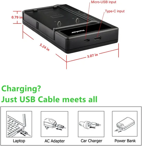 Vista 3 de Kastar Smart USB Cargador de batería de repuesto para Panasonic NV-S85/E NV-S850 NV-S850EN NV-S88E NV-S8A NV-S950PN NV-S99 NV-SX30EG NV-SX50EG