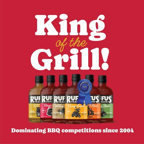 Vista 6 de Rufus Teague - Salsa BBQ Dulce Miel - Salsa Barbacoa Premium - Botella de 15.25 oz