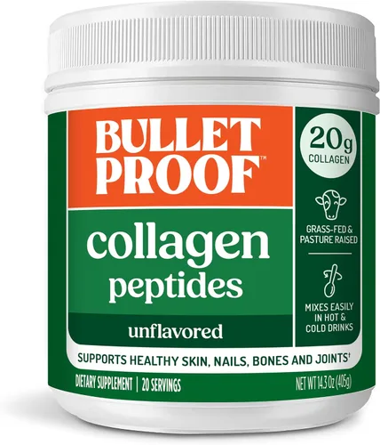 Vista 18 de Bulletproof Polvo de Péptidos de Colágeno Chocolate con Aceite MCT, 14.3 Onzas, Proteína de Colágeno Alimentado con Pasto para la Piel, Soporte