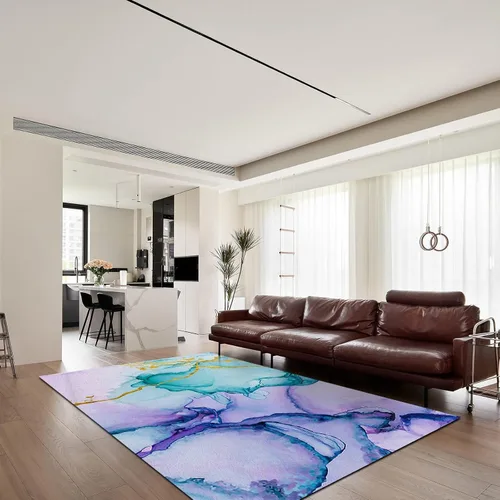 Vista 4 de Alfombras modernas de mediados de siglo cincuenta, colores retro atómicos sin costuras, alfombra de pasillo para exteriores, antideslizante, área