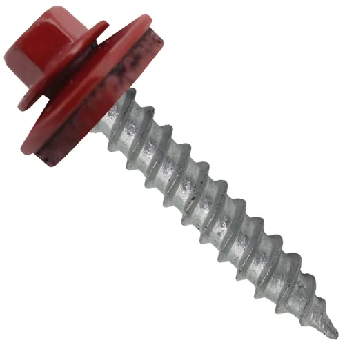 Vista 155 de 12 tornillos para techos de metal gris ABC de 1-1/2 pulgadas, cabezal de arandela hexagonal, arranque automático/roscado, arandela EPDM. 1 bolsa
