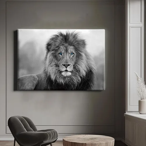 Vista 6 de Lienzo decorativo para pared, póster de leones en blanco y negro, impresiones de retratos de animales, pintura abstracta de leones, arte de pared