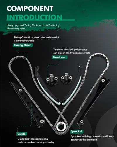 Vista 3 de SCITOO 9-4201S 9-4202S Kit de cadena de distribución del motor Reemplaza para Ford para Lincoln Expedition F-150 F-250 Super Duty F-350 Super Duty