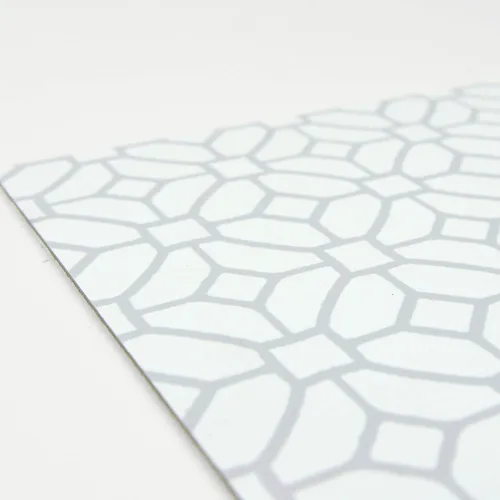 Vista 8 de FloorPops FP2946 Azulejos de Suelo Adhesivos con Diseño de Celosía, Blanco y Blanquecino