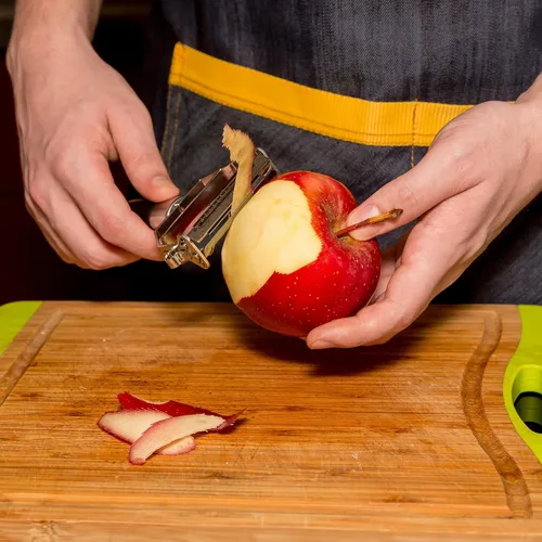 Vista 9 de DEISS PRO Dual – Pelador en juliana y pelador de verduras — Mango cómodo antiderrapante — Herramienta increíble para preparar ensaladas y fideos