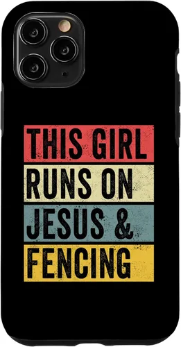 Vista 10 de Funda divertida para iPhone 14 con diseño de perros de Jesús y esgrima, entrenador de esgrima, para papá