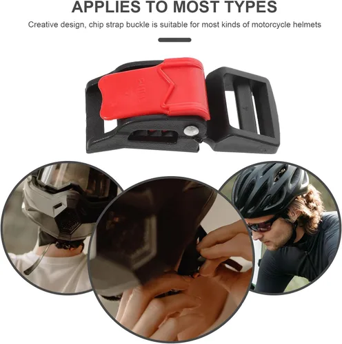 Vista 6 de Kit de 10 hebillas de liberación rápida para casco, adaptador de correa de barbilla de acero inoxidable con trinquete, casco de motocicleta, casco