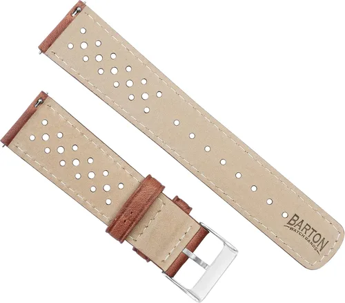 Vista 4 de Barton Racing & Rally Horween - Correas de cuero con barras de resorte de liberación rápida integradas, longitud estándar para muñecas de 5 a 8 a