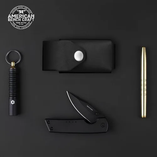 Vista 4 de American Bench Craft Estuche de cuero remachado para múltiples herramientas para Leatherman Free P2, Free P4 y Leatherman Signal - Funda de cuero