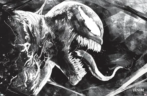 Vista 9 de Trends International Marvel Venom: Let There be Carnage - Póster de pared de boceto, 22.4 pulgadas de largo x 14.7 W, versión enmarcada en madera