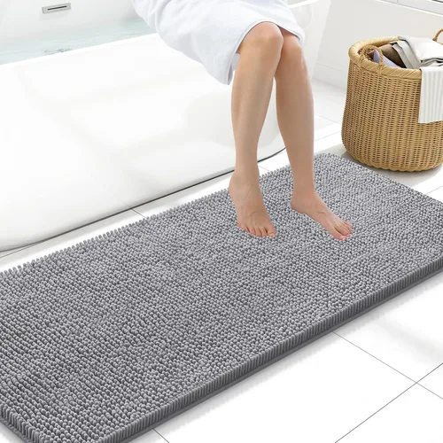 Vista 125 de Arotive Alfombras de baño de felpilla extrasuaves y absorbentes, de 24 x 16 pulgadas, lavables a máquina, parte trasera de goma antideslizante