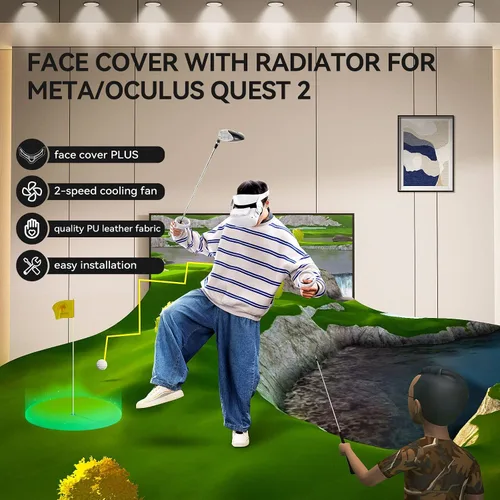 Vista 4 de Hibloks Quest 2 Fan Cooling Mask for MetaOculus Quest 2 Accessories, Circulated Ventilation Eliminates Glasses Fogging Defogger