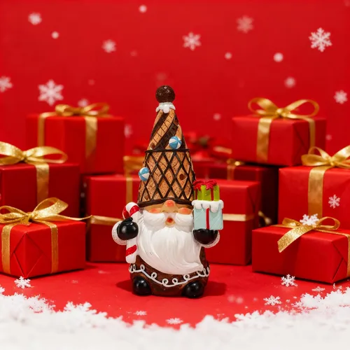 Vista 7 de Decoración de gnomos de Navidad de resina, figuras de gnomos navideños para decoración de mesa de interior, centros de mesa, alféizar de ventana
