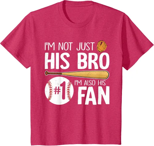 Vista 83 de Camiseta Baseball Brother I'm Not Just His Bro I'm His Number One Fan, Negro