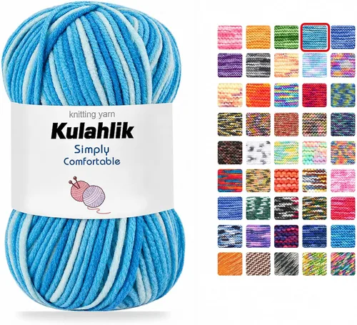 Vista 51 de Hilo acrílico de 8.82 oz (5 x 1.76 oz) para tejer, hilo de hilo degradado colorido, 5 rollos de madejas, perfecto para cualquier proyecto de 06