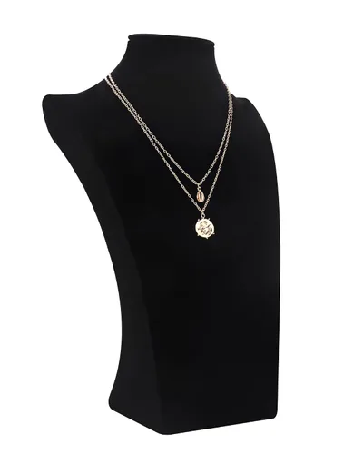 Vista 3 de Polmart H3 - Busto para collar, terciopelo negro, 11 pulgadas