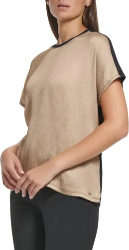 Vista 3 de Tommy Hilfiger Blusa de trabajo de manga corta para mujer