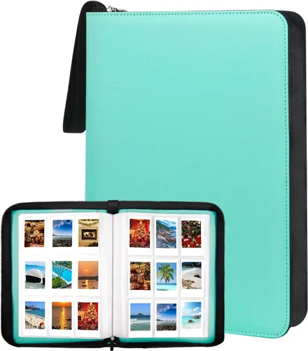 Vista 10 de Veicevol Álbum de fotos de 360 bolsillos para cámara Fujifilm Instax Mini, álbum para fotos Polaroid, cubierta de cuero, álbum de fotos para cámara