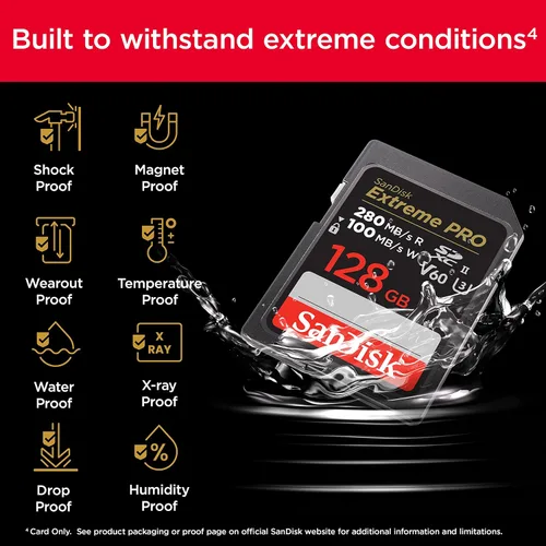 Vista 5 de SANDISK Tarjeta de memoria SD Extreme PRO de 512 GB, velocidades de lectura