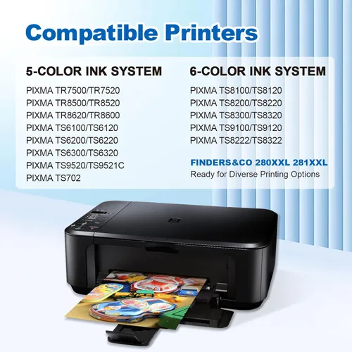 Vista 3 de F FINDERS&CO 280 PGBK PGI-280 XXL Depósito de tinta negra con Canon PIXMA TS6320 TR7520 TS8120 TS8320 TR8520 TS9120 (3X PGI-280XXL PGBK)