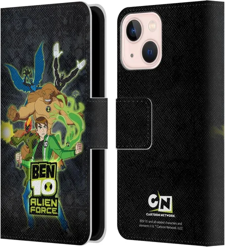 Vista 8 de Head Case Designs Officially Licensed Ben 10: Alien Force Ben's Jacket Graphics Leather Wallet Case Compatible with Apple iPhone 13 Mini