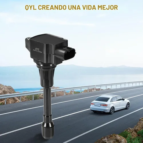 Vista 7 de QYL Paquete de 4 bobinas de encendido compatibles con Altima Cube Sentra Rogue Select NV200 Pathfinder 1.8L 2.0L 2.5L Compatible con FX50 M56 QX60