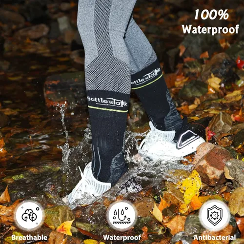 Vista 2 de BOTTLESTALK AFFORDABLE SUSTAINABILITY Calcetines impermeables, perfectos para deportes, escalada, esquí, kayak, pesca, senderismo