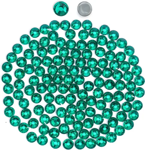 Vista 25 de Novani Hotfix - Diamantes de imitación redondos, aguamarina con parte trasera plana, gemas de cristal redondas para manualidades, tela, ropa