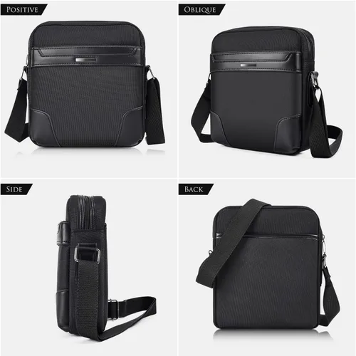 Vista 2 de iKammo Bolso cruzado pequeño para hombre, bolso de hombro tipo mensajero, bolso lateral de viaje, cartera para hombre