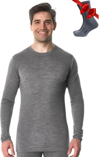 Vista 27 de 100% Merino Wool Base Layer Mens - Long Sleeve Thermal Shirts with Socks .320 negro