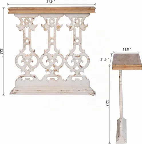 Vista 2 de Mesa consola pequeña de 31.9 pulgadas, estilo retro, estilo campestre, estilo francés, vintage, mesa de entrada, mesa de sofá para sala de estar