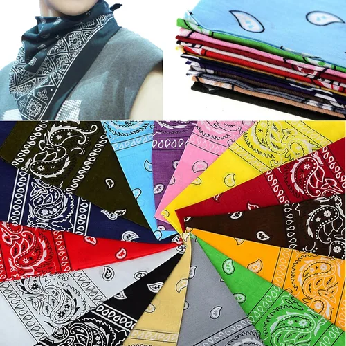 Vista 3 de BSLINO Bandanas 22 X 22 pulgadas 100% algodón novedad impresión de doble cara Paisley Cowboy Bandana Party Favor bufanda diadema pañuelos, Paisley