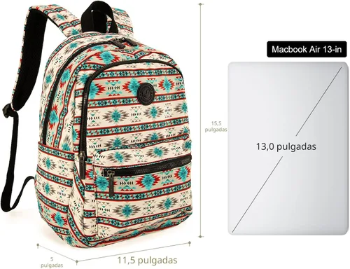 Vista 5 de Montana West - Mochila para mujeres, bolso de viaje occidental, mochila casual, mochila de día para portátil, universidad, Mediana