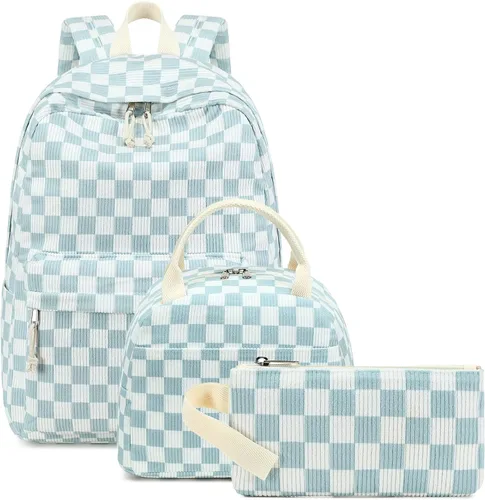 Vista 11 de Bluboon - Mochila escolar para niñas y mujeres para uso diario y de estilo informal, para portátil de 15 pulgadas, con bolsa para almuerzo y bolsa