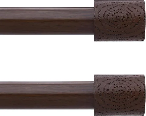 Vista 13 de Barras de cortina de madera, barra decorativa ajustable de 1 pulgada estilo granja rústico, barra de cortina bohemia resistente para ventanas de 28