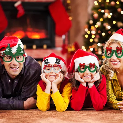 Vista 6 de Juego de 12 diademas y sombreros de Navidad para fiestas, decoración navideña para fiestas de temporada navideña y accesorios para cabina de fotos