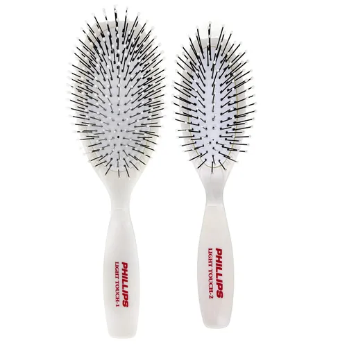 Vista 8 de Phillips Brush Co Light Touch 1 Cepillo de pelo de nailon acolchado ovalado, 8.75 pulgadas Ball Tipped Nylon Bristles Gently Detangle All Hair