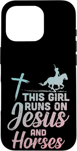 Vista 20 de Funda de regalo para iPhone 16 Girl Runs Jesus Horses Christian Horseback Equestre